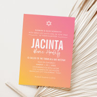 MTD MITZVAH gradiente amarelo-rosa-estrela moderno