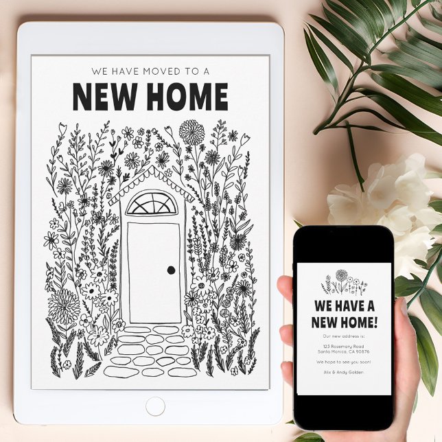 Convites Mudamos O Endereço Para Trocar A Porta Do Jardim E (We Have Moved Address Change Garden Door Digital Invitation electronic card)