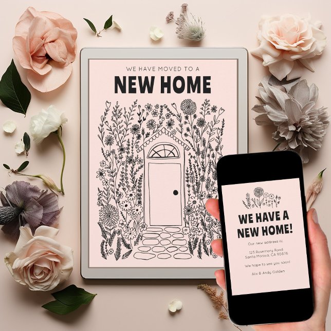 Convites Mudamos O Endereço Para Trocar A Porta Do Jardim E (We Moved Address Change Garden Door Digital Card
New Home Address Moving Announcement Download)