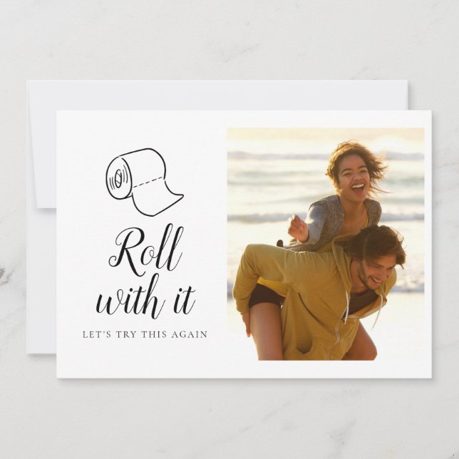 Convites Mudança de Data Adiada Evento Cancelado Foto (Frente)