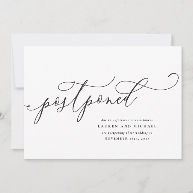 Convites Mudança de Data da Escrita Flourished (Frente)