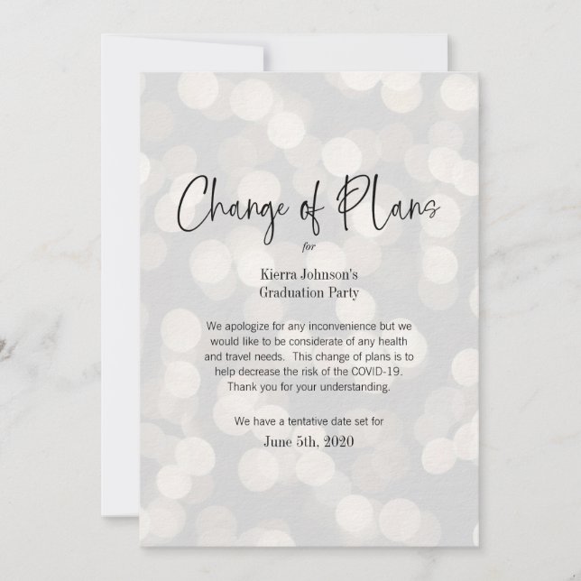 Convites Mudança de Data Evento Comercial ou Pessoal COVID  (Frente)