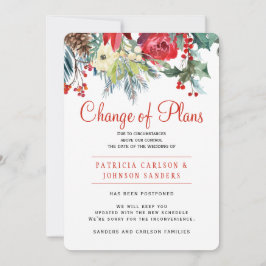 Convites Mudança de planos de casamento floral de inverno d