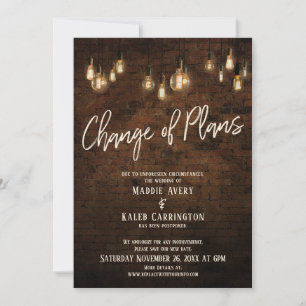 Convites Mudança de planos Edison adia casamento iluminado