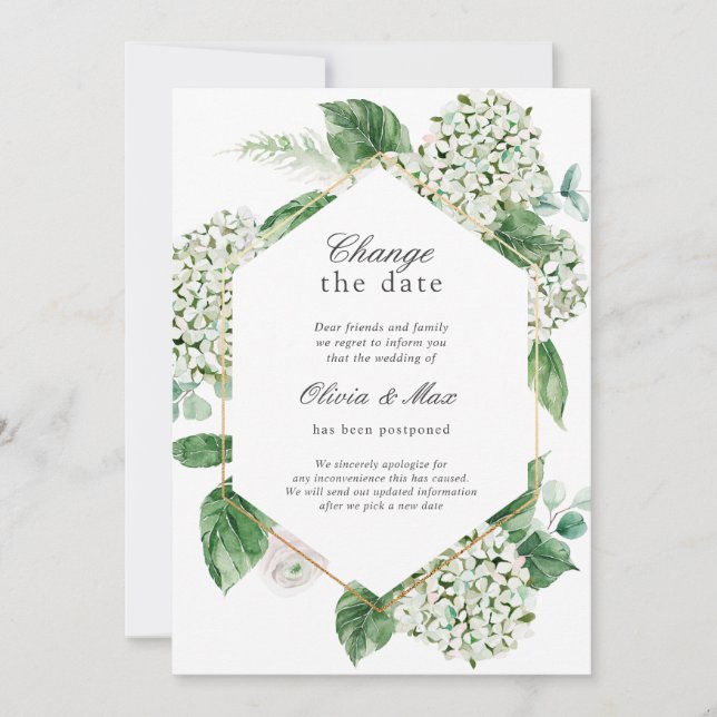 Convites Mudança de Vegetação Casamento Adiado (Frente)