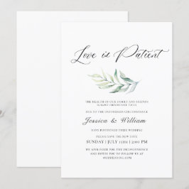 Convites Mudança Elegante de Data O Amor é Paciente Aquarel