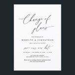 Convites Mudança Mínima Simples de planos, casamento adiado<br><div class="desc">Este é o convite para a festa de casamento Reagendado (adiado / adiamento) cartão postal (mudança de planos),  no tema de design simples minimalista moderno,  fonte Preta.
É a maneira perfeita de fazer o anúncio de reprogramação do evento para seus amigos e familiares.</div>