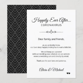 Convites Mudança nos planos de casamento devido ao coronaví