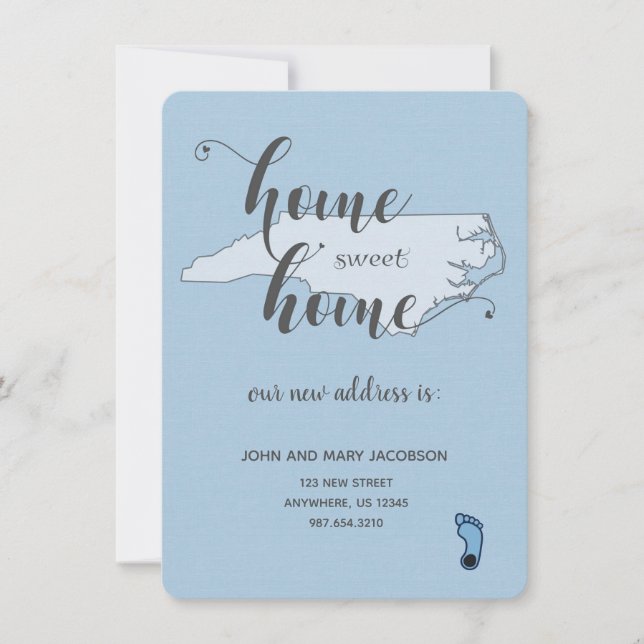 Convites Mudando para o Novo Endereço Home Sweet Home NC (Frente)