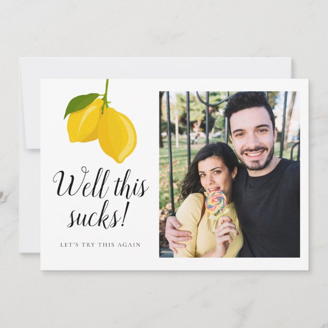 Convites Mudar a Data Casamento Salvar a Data Foto (Frente)