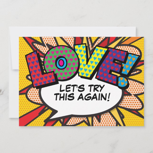 Convites Mudar a Data da Diversão em Quadrinhos Moderna (Frente)