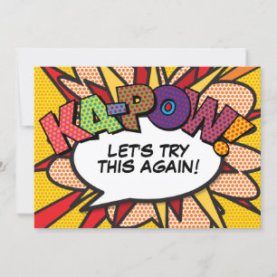 Convites Mudar a Data Moderno e Divertido Quadrinho Pop Art