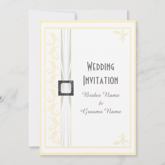 Convites Mudar para qualquer casamento tradicional branco (Frente)