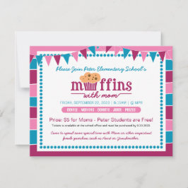 Convites Muffin com mamãe Convidando para Escola/Organizaçã
