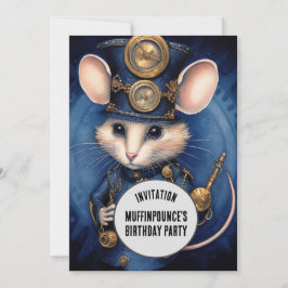 Convites Muffinpounce Steampunk Animal Nome personalizado