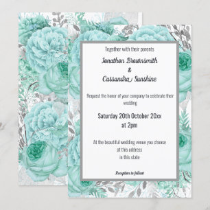 CONVITES MUITA CASA BRANCA DE AQUA SILVER BONITO FLORAL