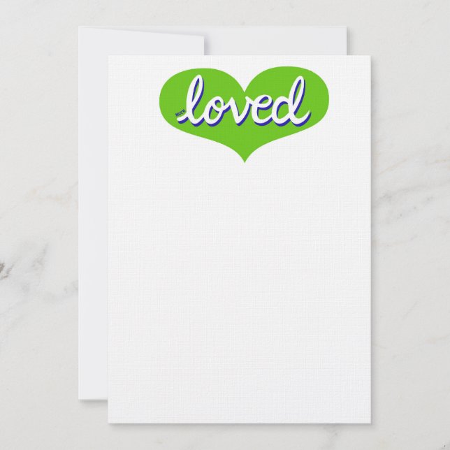 Convites Muito amado - amado - coração de amor verde (Frente)