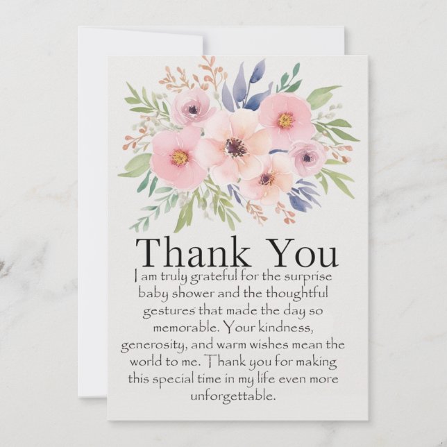 Convites Muito obrigado pelo chá de fraldas surpresa. (Frente)