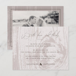 Convites Muito Obrigado Rustico Grão de Madeira Outono Casa