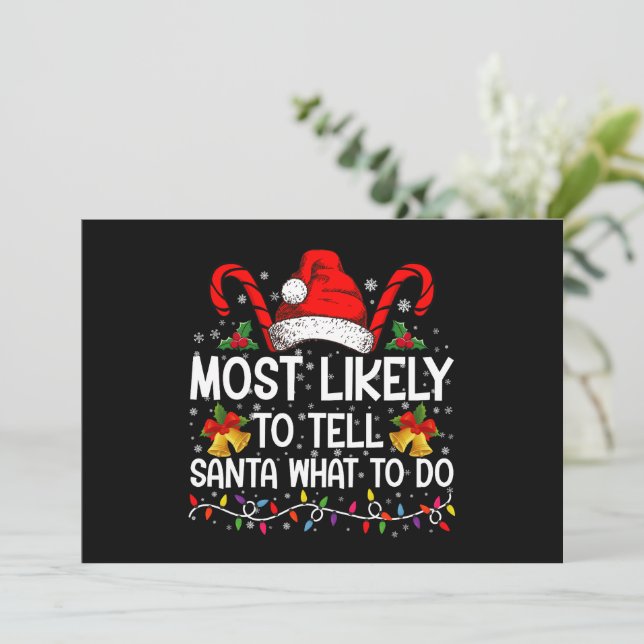 Convites Muito Provável Dizer ao Papai Noel O Que Fazer Cor (Em pé/Frente)