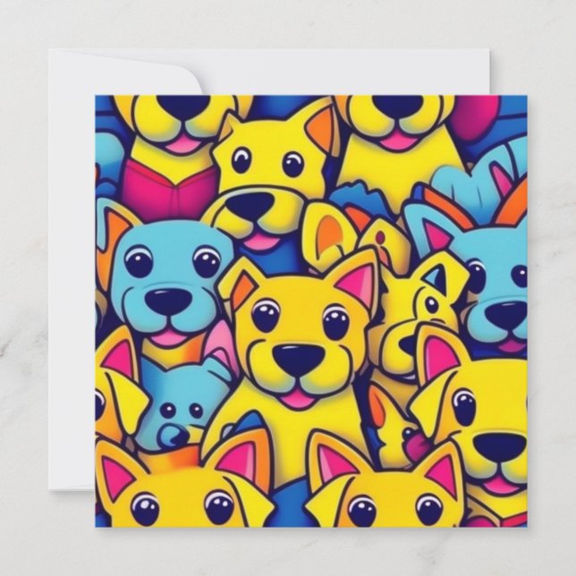 Convites Muitos cães amarelos são cães felizes (Frente)