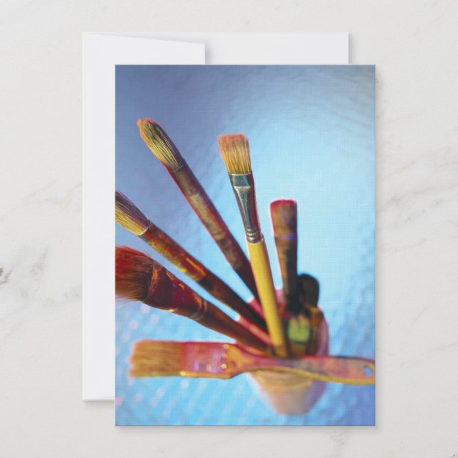 Convites Muitos Pincéis De Tinta Usados (Frente)