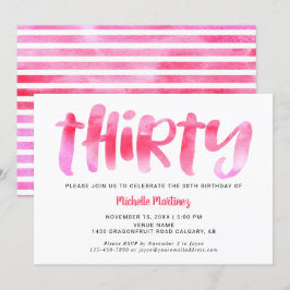 Convites Mulher aniversário de 30 anos de Lava-Água de Trin