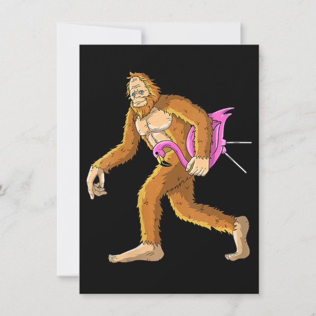 Convites Mulher Bigfoot Com Presente De Figurino De Animais (Frente)