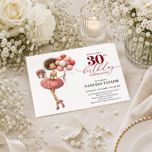Convites Mulher Caprichosa Elegante Aniversário de 30 anos