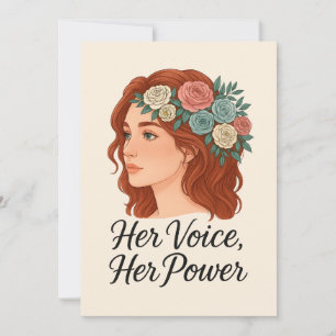 Convites Mulher com Cabeça Floral, Empoderamento feminino