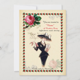 Convites Mulher da festa de aniversário alguma idade,