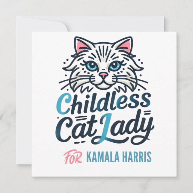Convites Mulher de gatos infantis para Kamala Harris (Frente)