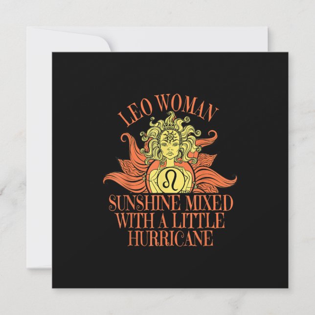Convites Mulher de Leão Signo do Zodíaco Julho Agosto Anive (Frente)