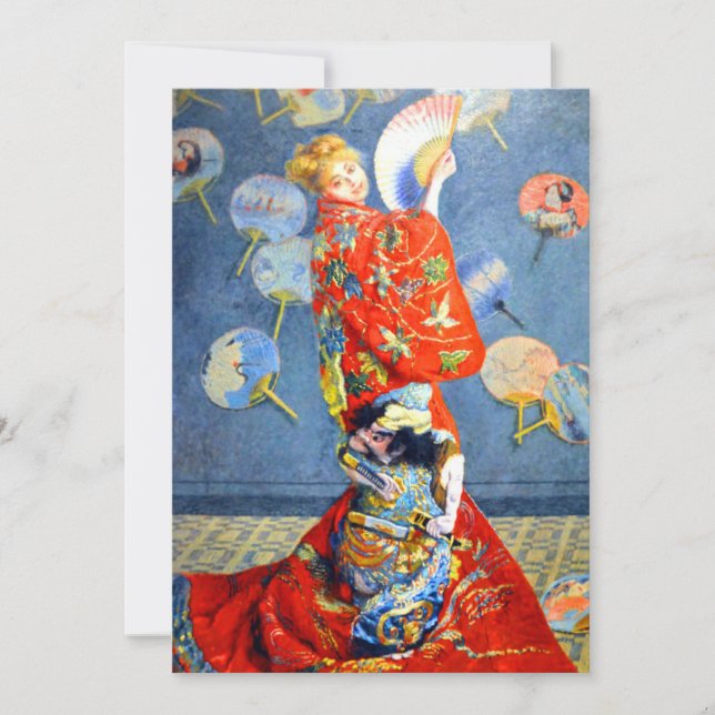 Convites Mulher de Monet com Traje Japonês (Frente)