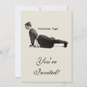 Convites Mulher de Yoga Vitoriana Vintage em Impressão de C