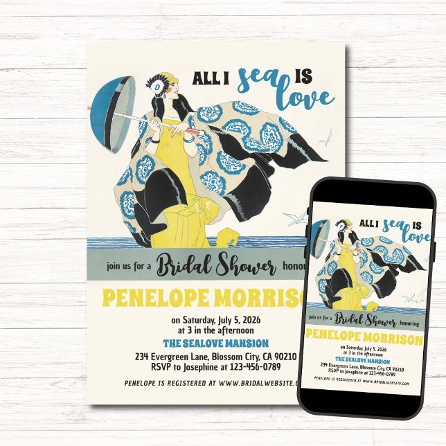 Convites Mulher do Art Deco Apaixonada pelo Chá de panela d (Criador carregado)