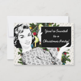 Convites Mulher dos anos 50 com sinal de Natal