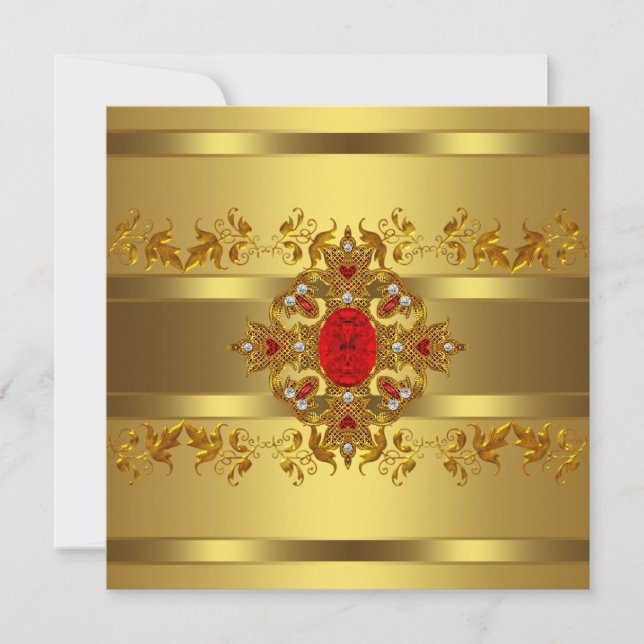 Convites Mulher Dourada 50ª Festa de aniversário (Frente)