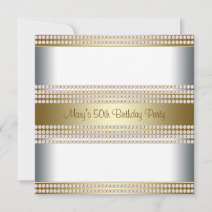 Convites Mulher Dourada 50ª Festa de aniversário