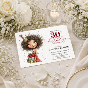Convites Mulher Engraçada e Excêntrica Aniversário de 30 an