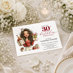 Convites Mulher Engraçada e Sofisticada Aniversário de 30 a