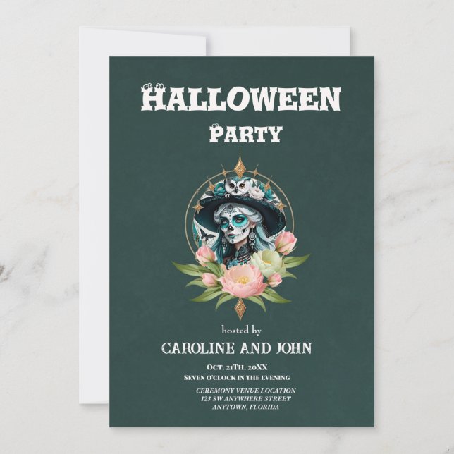 Convites Mulher espantosa com uma espantosa maquiagem do cr (Frente)