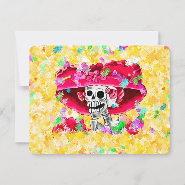 Convites Mulher Esqueleto Rindo Dia De Los Muertos (Frente)