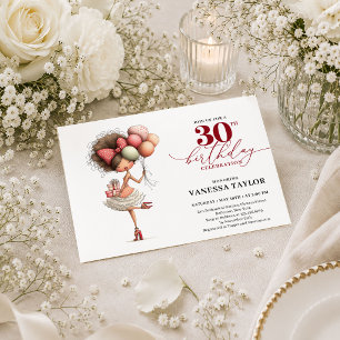 Convites Mulher Excêntrica na Moda Aniversário de 30 anos G