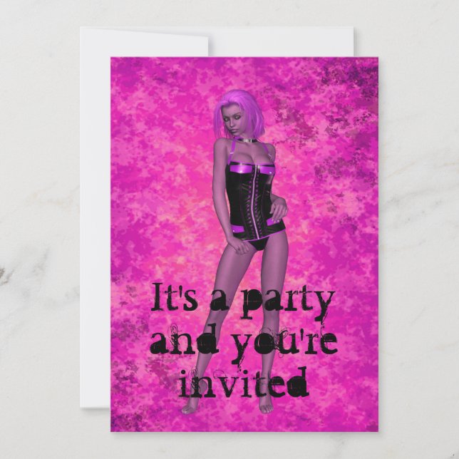 Convites Mulher fantasia de Punk rave (Frente)