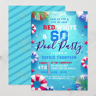 Convites Mulher Festa de Aniversário de 60 Anos no Pool no 