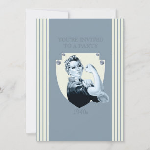 Convites Mulher forte retrô patriótica dos anos 40