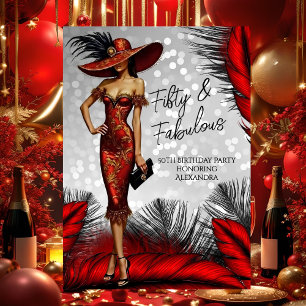 Convites Mulher Glamour de Aniversário Fabuloso Vestido Pre