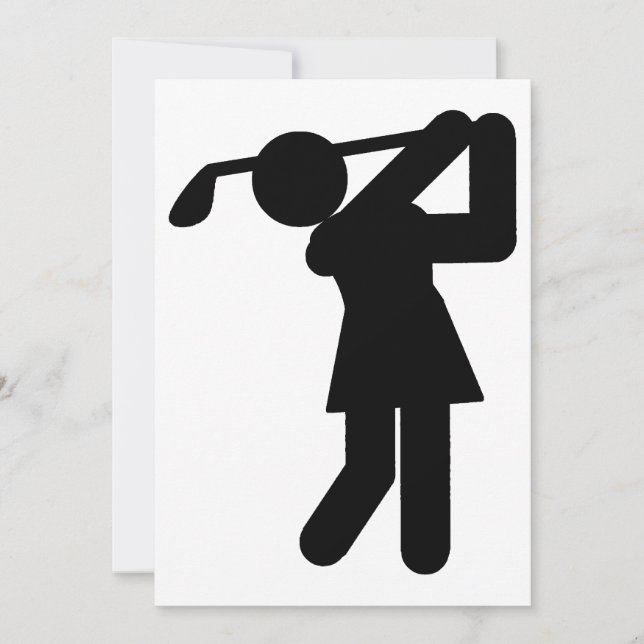 Convites Mulher Golfer - Símbolo Golfe (Frente)