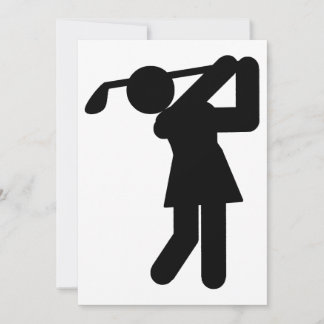 Convites Mulher Golfer - Símbolo Golfe